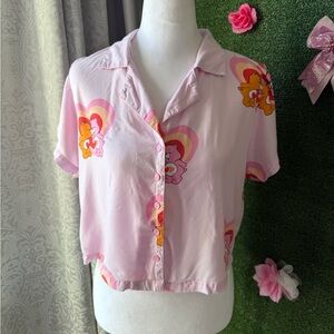 ASOS Design Carebear Lightweight ButtonUp Croped Size 10